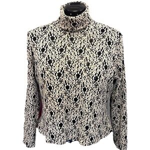 Hand Crafted Sheet Lace Long Sleeve Turtleneck Top